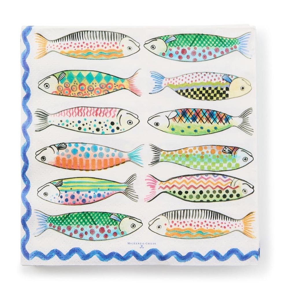 Mackenzie Childs Go Fish Dinner Paper Napkins